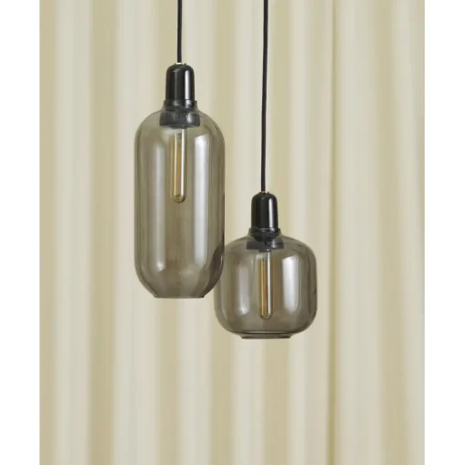 Normann Copenhagen Amp Pendel Stor Røgfarvet/Sort
