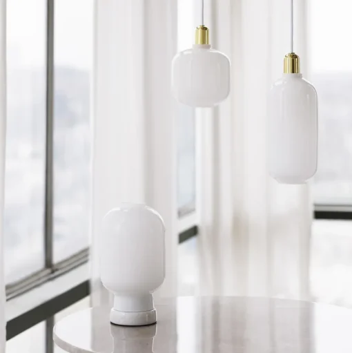 Normann Copenhagen Amp Pendel Stor Hvid/Messing