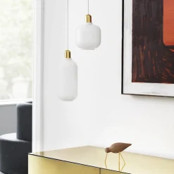 Normann Copenhagen Amp Pendel Lille Hvid/Zink