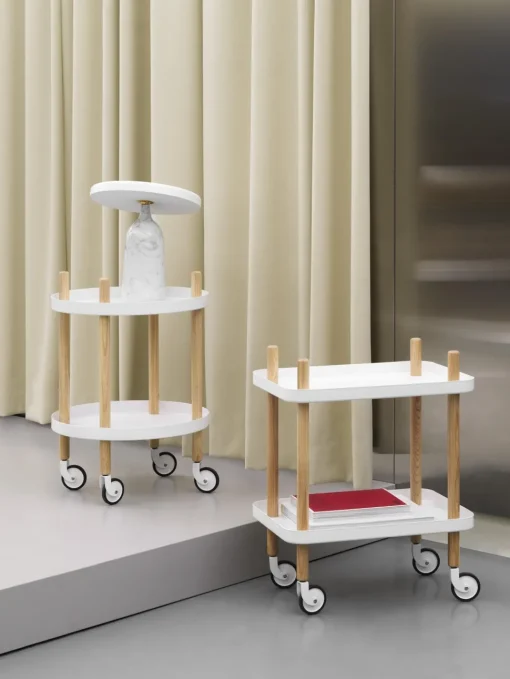 Normann Copenhagen Block Rullevogn Hvid/Asketrá