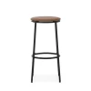 Normann Copenhagen Circa Barstol H75 Láderpolstret Sort/Brandy Láder 41574