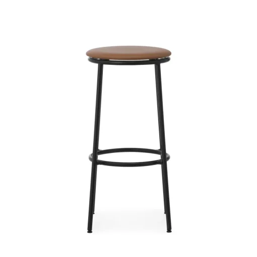 Normann Copenhagen Circa Barstol H75 Láderpolstret Sort/Brandy Láder 41574