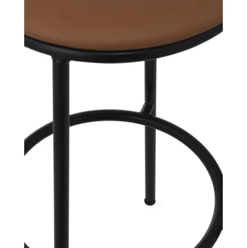 Normann Copenhagen Circa Barstol H75 Láderpolstret Sort/Brandy Láder 41574