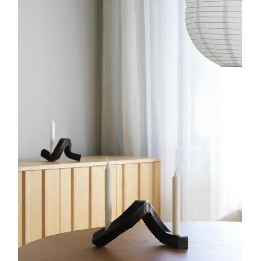 Normann Copenhagen Crooked Two Lysestage Varm Grå