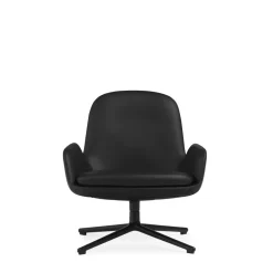 Normann Copenhagen Era Lánestol Lav med Swivel Sort Aluminium/Sort Láder 41599