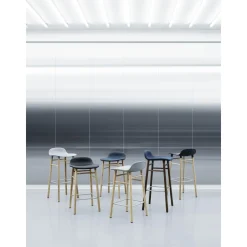 Normann Copenhagen Form Barstol 65 cm Polstret Gruppe 7 Creme/Stål
