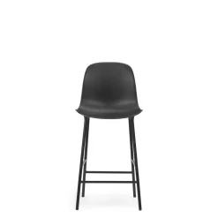 Normann Copenhagen Form Barstol med Ryglán H65 cm Sort/Sort Stål