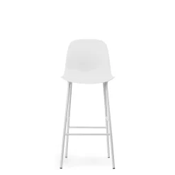 Normann Copenhagen Form Barstol med Ryglán H75 cm Hvid/Hvid Stål