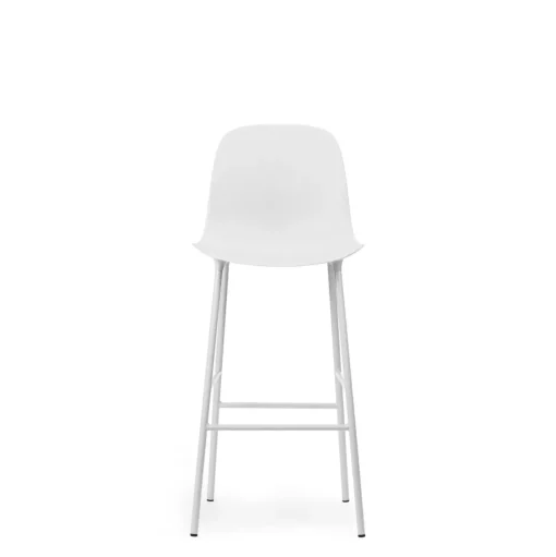 Normann Copenhagen Form Barstol med Ryglán H75 cm Hvid/Hvid Stål