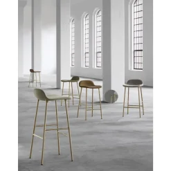 Normann Copenhagen Form Barstol 65 cm Polstret Gruppe 7 Brun/Stål