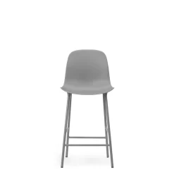 Normann Copenhagen Form Barstol med Ryglán H65 cm Grå/Grå Stål