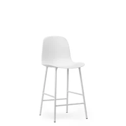 Normann Copenhagen Form Barstol med Ryglán H65 cm Hvid/Hvid Stål