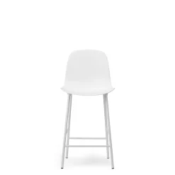Normann Copenhagen Form Barstol med Ryglán H65 cm Hvid/Hvid Stål