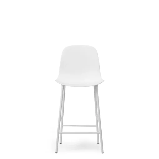 Normann Copenhagen Form Barstol med Ryglán H65 cm Hvid/Hvid Stål