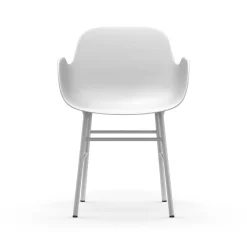 Normann Copenhagen Form Spisebordsstol med Armlán Hvid/Hvid Stål