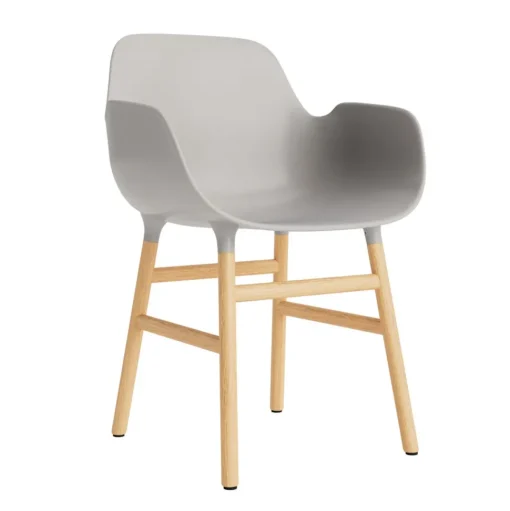 Normann Copenhagen Form Spisebordsstol Med Armlán Varm Grå/Eg