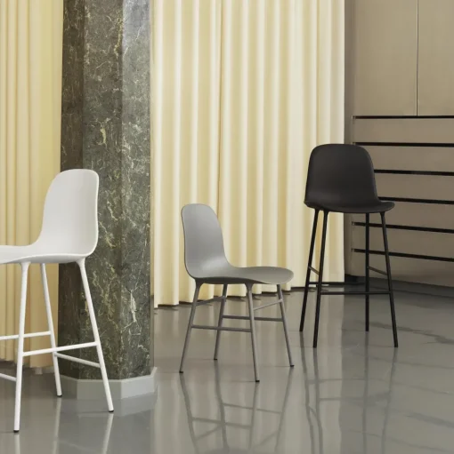 Normann Copenhagen Form Spisebordsstol Sort Stål/Main Line Flax MLF20
