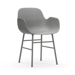 Normann Copenhagen Form Spisebordsstol med Armlán Grå/Grå Stål