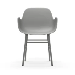 Normann Copenhagen Form Spisebordsstol med Armlán Grå/Grå Stål