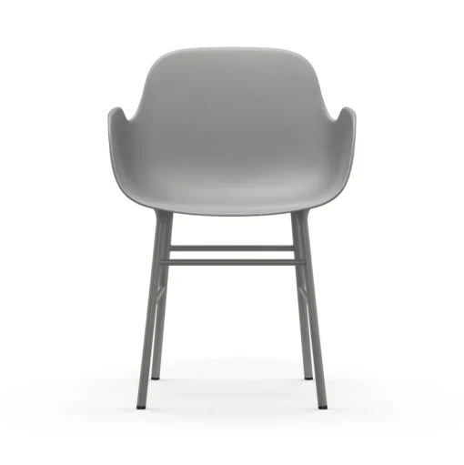 Normann Copenhagen Form Spisebordsstol med Armlán Grå/Grå Stål