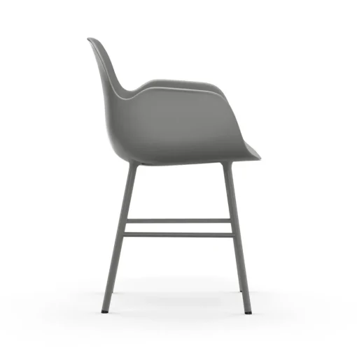 Normann Copenhagen Form Spisebordsstol med Armlán Grå/Grå Stål
