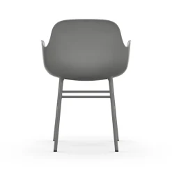 Normann Copenhagen Form Spisebordsstol med Armlán Grå/Grå Stål