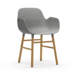 Normann Copenhagen Form Spisebordsstol med Armlán Grå/Egetrá