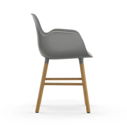 Normann Copenhagen Form Spisebordsstol med Armlán Grå/Egetrá