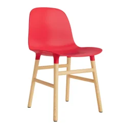 Normann Copenhagen Form Spisebordsstol Knaldrød/Eg