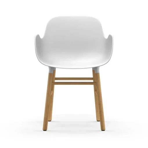 Normann Copenhagen Form Spisebordsstol med Armlán Hvid/Egetrá