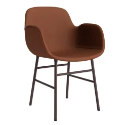 Normann Copenhagen Form Spisebordsstol Med Armlán Polstret Gruppe 7 Brun/Stål