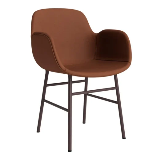 Normann Copenhagen Form Spisebordsstol Med Armlán Polstret Gruppe 7 Brun/Stål