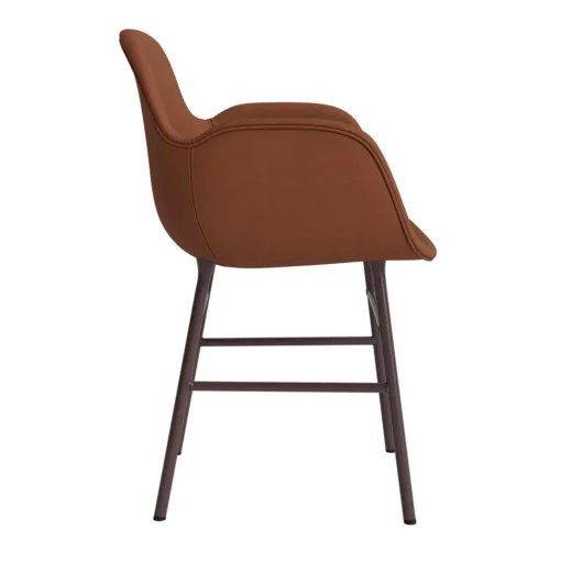 Normann Copenhagen Form Spisebordsstol Med Armlán Polstret Gruppe 7 Brun/Stål