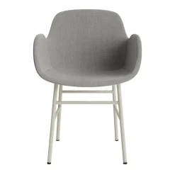 Normann Copenhagen Form Spisebordsstol Med Armlán Polstret Gruppe 2 Lysegrå/Stål