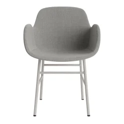 Normann Copenhagen Form Spisebordsstol Med Armlán Polstret Gruppe 2 Varm Grå/Stål