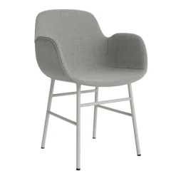 Normann Copenhagen Form Spisebordsstol Med Armlán Polstret Gruppe 2 Varm Grå/Stål