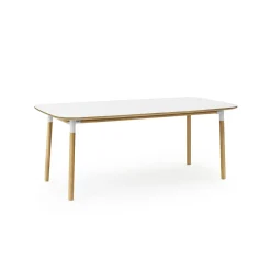 Normann Copenhagen Form Spisebord 95 x 200 cm Hvid/Egetrá
