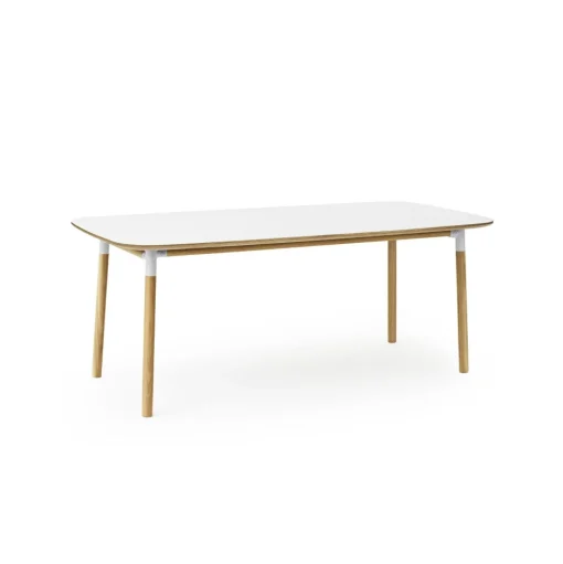 Normann Copenhagen Form Spisebord 95 x 200 cm Hvid/Egetrá