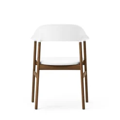 Normann Copenhagen Herit Spisebordsstol med Armlán Láder Polstret Røget Egetrá/ Hvid