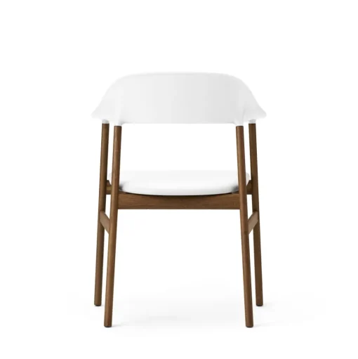 Normann Copenhagen Herit Spisebordsstol med Armlán Láder Polstret Røget Egetrá/ Hvid