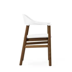 Normann Copenhagen Herit Spisebordsstol med Armlán Láder Polstret Røget Egetrá/ Hvid