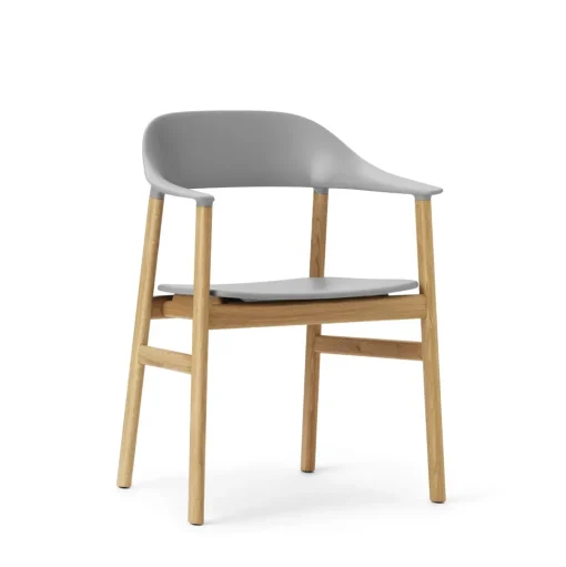 Normann Copenhagen Herit Spisebordsstol med Armlán Egetrá/ Grå