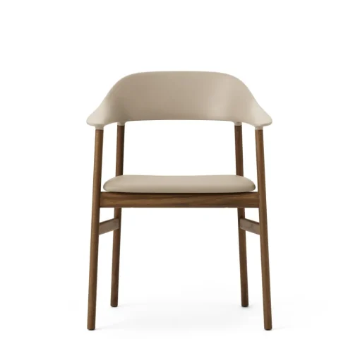 Normann Copenhagen Herit Spisebordsstol med Armlán Láder Polstret Røget Egetrá/ Sand