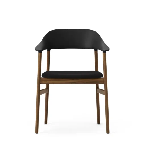 Normann Copenhagen Herit Spisebordsstol med Armlán Polstret Røget Egetrá/ Sort