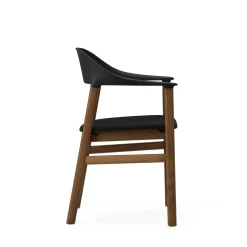 Normann Copenhagen Herit Spisebordsstol med Armlán Polstret Røget Egetrá/ Sort