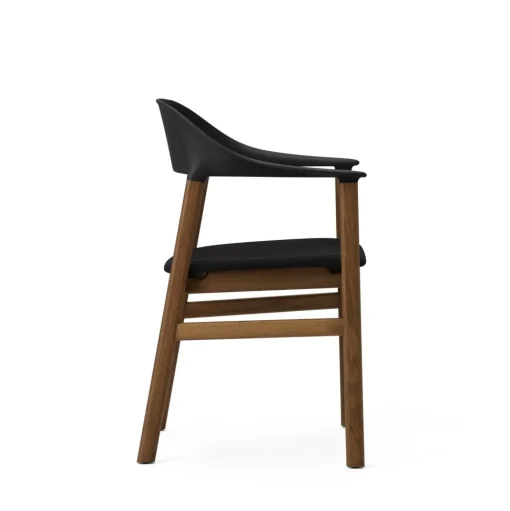 Normann Copenhagen Herit Spisebordsstol med Armlán Polstret Røget Egetrá/ Sort