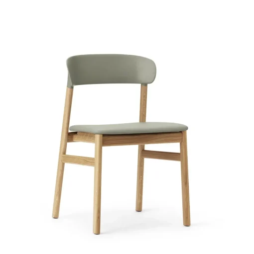 Normann Copenhagen Herit Spisebordsstol Láder Polstret Egetrá/ Støvet Grøn