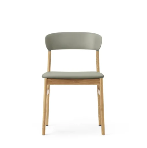 Normann Copenhagen Herit Spisebordsstol Láder Polstret Egetrá/ Støvet Grøn