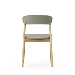 Normann Copenhagen Herit Spisebordsstol Láder Polstret Egetrá/ Støvet Grøn