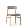 Normann Copenhagen Herit Spisebordsstol Láder Polstret Egetrá/ Grå